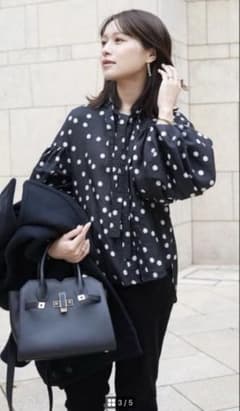 LAUBEBLANC Sheer Polka Dot Ribbon Blouse - メルカリ