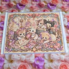 ④未使用 可愛い猫ちゃんパネル生地＆薔薇リボン柄生地 - メルカリ