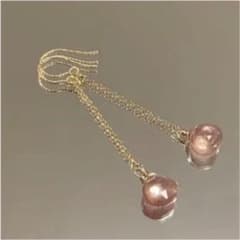 天然石　オレゴンサンストーン　チェーンピアス（イヤリング）14kgf