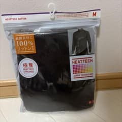 UNIQLO ヒートテックコットンタートルネックT 極暖 ブラック Mのサムネイル