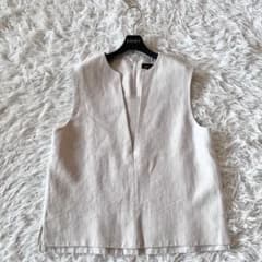 極美品✨ Drawer ドゥロワー リネン100％ ジレベスト スリット 高級