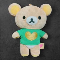 리락쿠마 봉제인형 하트 T셔츠 녹색