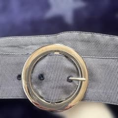 ストライプデザイン布製ベルト　レディース