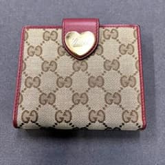 グッチ 財布 二つ折り レディース ハートプレート GGキャンバス | Mercari