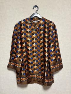 ZARA 総柄シャツ ブラウス 五分袖のサムネイル