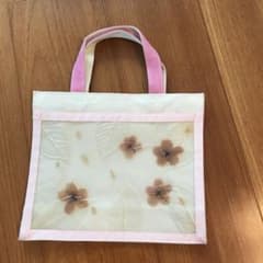 桜 押し花 ミニトートバッグ 小型 ランチバッグ ギフト - メルカリ