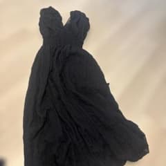 ノースリーブ シャーリング ワンピース ブラックmoussy