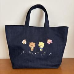 大きめ トートバッグ くまさんとくまちゃん ハンドメイド - メルカリ