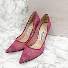 JIMMY CHOO ピンク　リボン　ポインテッドトゥパンプス　 35 1/2 JIMMY CHOO レース ポインテッドトゥ パンプス ピンク 36 1/2 - メルカリ