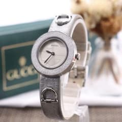 箱付き【新品電池】GUCCI 129.5/Uプレイ 動作良好 シルバー 人気