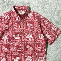 reynspooner 70s 乳首タグ 金タグ 黒ステッチ　プルオーバー レインスプーナー 70s 80s プルオーバー アロハシャツ 乳首タグ 金タグ