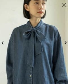 coen デニム ボウタイブラウス 長袖のサムネイル