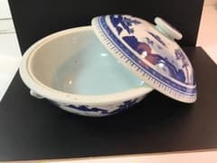 中国食器　盛り付け鍋　スープ入れ？　粥入れ？　中古品　[80］