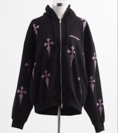 REFLEM レフレム 十字架 クロス ラインストーン パーカー フーディ