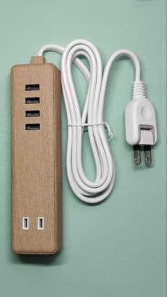 【新品未使用品】ECT-0415O　USB付き電源タップ　　最大９個のサムネイル