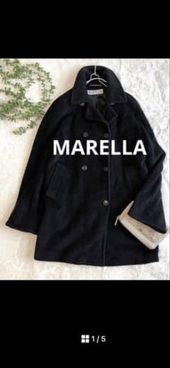 MARELLA マレーラ　カシミヤ混　ロングコート　ブラック　40 Lサイズのサムネイル