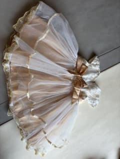 ベビードレス 9-12M ホワイト ベージュ 70 80