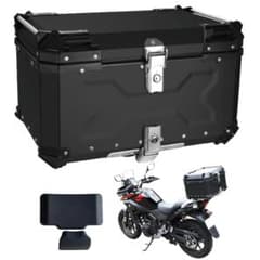 バイク リア ボックス アルミ トップケース 簡単脱着 100L (ブラック