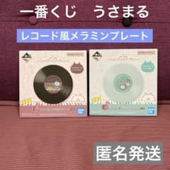 우사마루 이치 반 복권 레코드 스타일 멜라민 플레이트 세트 블랙 그린 접시