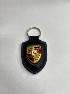 Porsche クレスト レザー キーホルダー ブラックのサムネイル