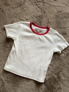 ZARA 링거 T 셔츠 화이트 레드 148cm