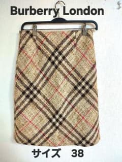 バーバリー ロンドン ツイード スカート ウール メガチェック 38