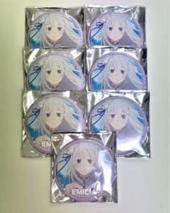 リゼロ ホロ 缶バッジ 描き下ろしVer 7点セット エミリアのサムネイル