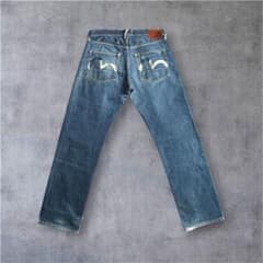 の*️様 EVISU カモメ ペイントデニム W32×L35 インディゴ 虎耳のサムネイル