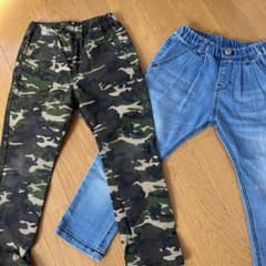キッズ ロングパンツ 2本セット 迷彩 デニムのサムネイル