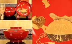 BK420 時代輪島塗 宝尽くし図金蒔絵 吸物椀 一客 木製 茶道具 懐石