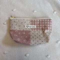 ハンドメイド パッチワーク風 ポーチ ピンクのサムネイル