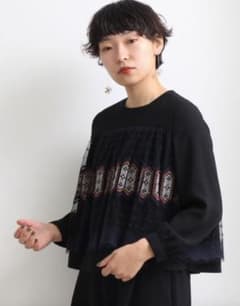 ビュルデサボン bulle de savon 美品 チュール ブラウス 刺繍のサムネイル