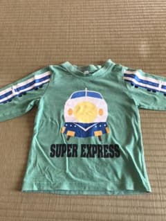 新幹線　長袖Tシャツ　95cm グリーンのサムネイル