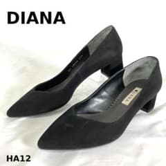 DIANA ダイアナ 黒 スエード パンプス 太ヒール 22.5cm - メルカリ