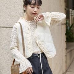 リボン付きキルトショートベストのサムネイル