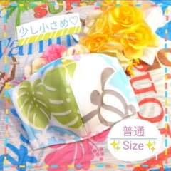 オーダー✨OK　ハワイアン　ホヌ柄　極薄　接触冷感　立体インナーマスクのサムネイル