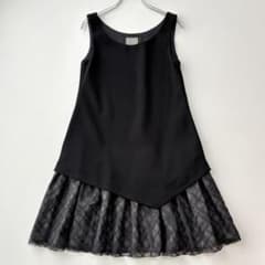 美品✨デイジーリン フォクシー パウダリーチェック ワンピース フレア 黒 40 美品✨デイジーリン フォクシー パウダリーチェック ワンピース フレア