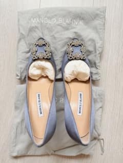 ワンプライス販売】 マノロブラニク グレー パンプス サテン 36.5 