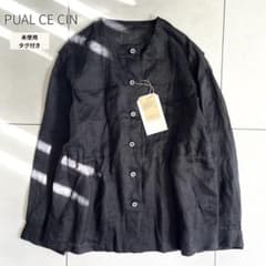 【新品未使用】ピュアルセシン　ラミーノーカラーサファリジャケット　ブラック m16186546795_1.jpg?1771152897