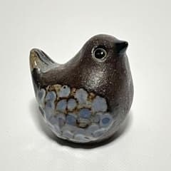 ベンツウオールBengt Wall トローサセラミック青い斑点柄の小鳥 北欧 