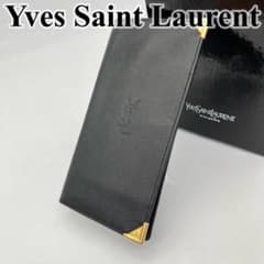 美品】イヴサンローラン 長財布 フラップ カサンドラ YSLロゴ 黒 