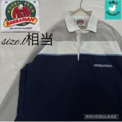 [希少]BARBARIAN 大きめ　長袖　ラガーシャツ　カナダ製　90s〜00s