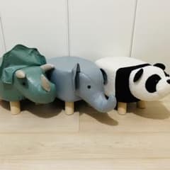 アニマルスツール パンダ ゾウ トリケラトプス 3点セット 動物スツール