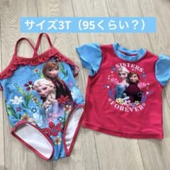 디즈니 아나운서와 눈의 여왕 수영복 세트 러시 가드 사이즈 3T 아나운서 눈