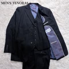 メンズティノラス　MEN'S TENORAS マオカラーベスト 3ピース　スーツ メンズティノラス マオカラー 3ピース スーツ セットアップ ブラック M