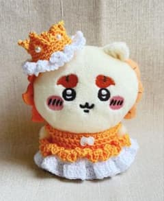 치이카와 주름 봉제 인형 옷 옷 핸드메이드 드레스 모자와 오렌지