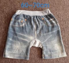 ★美品★ デニム風なストレッチパンツ( *´艸｀)  60-70cmのサムネイル