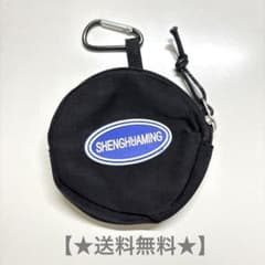 【未使用品✨】カナビラ付き コインケース 丸型 黒 小物入れのサムネイル