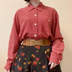 金糸刺繍 オリエンタル シャツブラウス 昭和レトロ ヴィンテージ 日本 