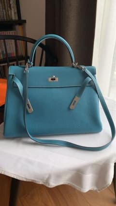HERMES ケリー ハンドバッグ ブルーのサムネイル